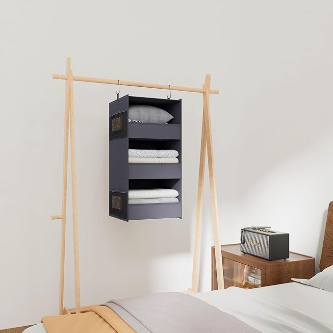3-Shelf Hanging Closet Organizer and Storage, Foldable Hanging Closet Shelves - Image 7