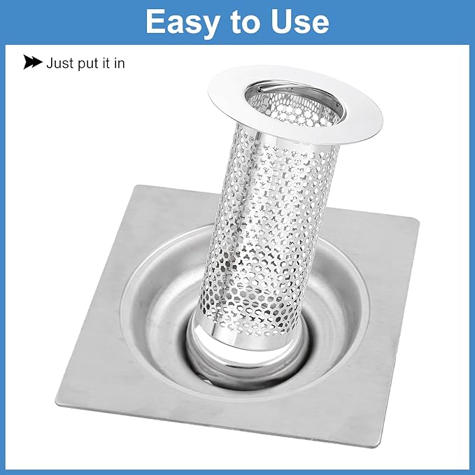 uxcell 4 Pack Shower Drain Strainer, 3.2" x 2.2" 304 Stainless Steel Floor - Image 5