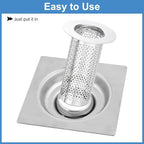 uxcell 4 Pack Shower Drain Strainer, 3.2" x 2.2" 304 Stainless Steel Floor - Image 5