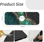 Kitchen Sink Splash Guard，Black and green gold marble Faucet Mat Sink - Image 3