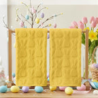 Artoid Mode 2 Pcs Yellow 3D Rabbit Jacquard Easter Hand Towels - Image 4