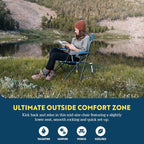 GCI Outdoor Kickback Rocker Camping Chair | Portable Folding Rocking Chair with Durable Armrests, Drink Holder & Relaxed Lowered Seat for Comfort — Heathered Royal - Image 4
