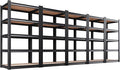 AOAORRG Set of 5 Garage Shelving Heavy Duty Storage Shelves, Metal Adjustable Shelving Unit, Utility Garage Organizer Shelf for Basement, Pantry, Kitchen, Warehouse, 31.5"W x 13.8"D x 71.2"H, Black by Unknown