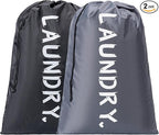 2 Pack 28" x 40"Travel Laundry Bag, Machine Washable Dirty Clothes Organizer by Unknown