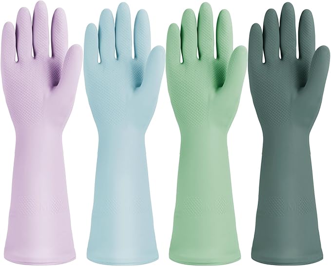 Cleaning Gloves for Dishwashing, 4/5 Pairs Reusable Kitchen Gloves for Wash by Jsocoah