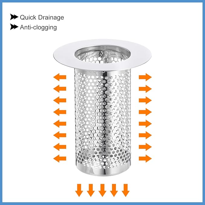 uxcell 2 Pack Shower Drain Strainer, 3.1" x 2.2" Stainless Steel Floor Drain - Image 4