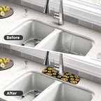 Faucet Draining Mat For Kitchen Sink, Sunflower Flower Black Diatom Mud - Image 4