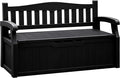 Flamaker 80 Gallon Storage Bench Outdoor Indoor, Durable All-Weather Seating with Hidden Storage, Lockable Deck Box for Garden, Patio, Poolside (Black) by Flamaker