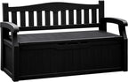 Flamaker 80 Gallon Storage Bench Outdoor Indoor, Durable All-Weather Seating with Hidden Storage, Lockable Deck Box for Garden, Patio, Poolside (Black) by Flamaker