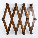 AMAPON Accordion Style Expandable Wall Wooden Coat Rack 13 Hooks Hang Hats - Image 7