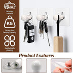 10Pcs Wood Wall Hooks, Natural Wooden Coat Hooks Wall Mounted, Rustic - Image 3