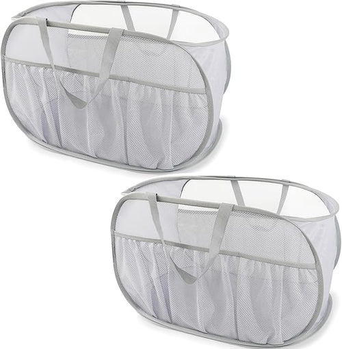 2 Pack Collapsible Laundry Baskets, Upgrade Pop Up Laundry Hamper by BATTOO