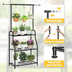 Simple Trending Plant Stand Indoor Outdoor, Heavy Duty Metal 3 Tiered Hanging Plant Shelf for Multiple Flower Planter Holder Tall Large Rack for Living Room Garden Balcony, Black - Image 5