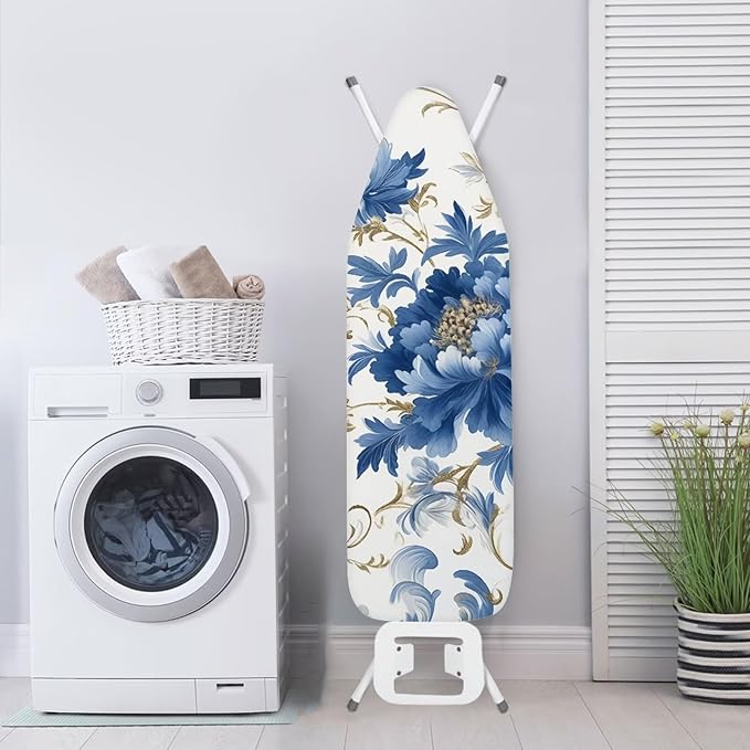 Blue Flowers Ironing Board Cover Thick Soft Ironing Board Protector - Image 3