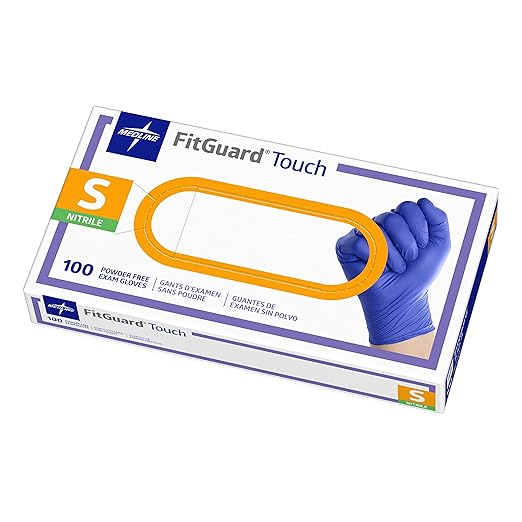 Medline FitGuard Touch Nitrile Exam Gloves, Powder Free, Disposable, Not Made by FITGUARD