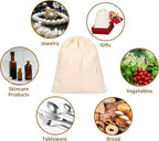 10PCS Cotton Storage Bags with Drawstrings, X-Large 14x17inch Multipurpose - Image 5