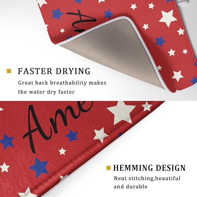 Red Stars America 4th of July Dish Drying Pad 18 x 24 Inch - Image 3