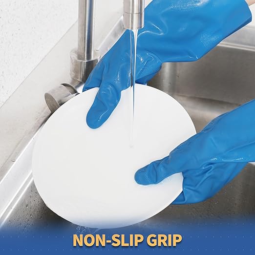 BOOMJOY Nitrile Cleaning Gloves, Heavy Duty Dishwashing Gloves, Reusable Medium - Image 4