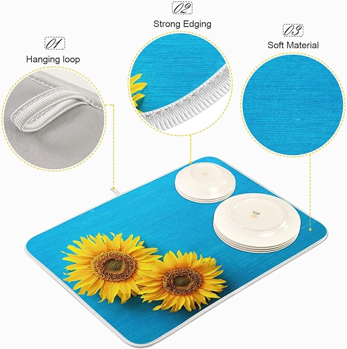 Absorbent Dish Drying Mat for Kitchen Counter - Image 4