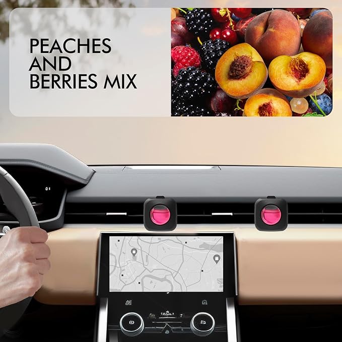 Car Air Fresheners, Peach Berry, 4ml Each, Car Air Freshener vent clips - Image 2