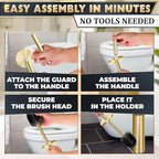 Gold Toilet Brush and Holder Set - Image 6
