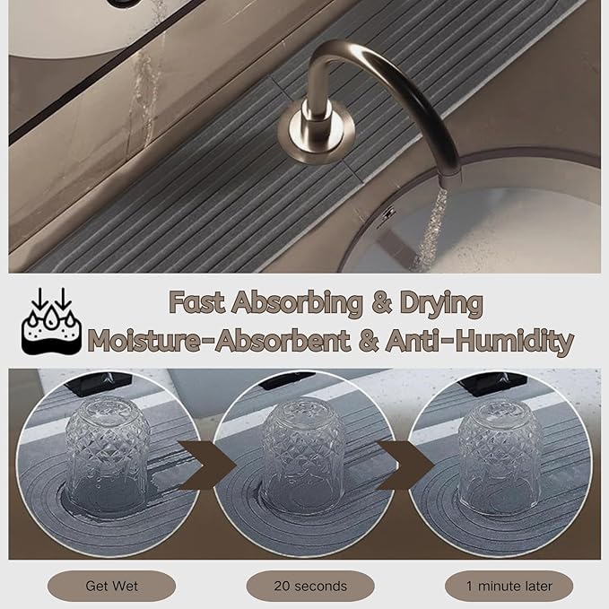 Diatomite Faucet Mat for Kitchen Sink - Image 3