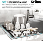 Kraus Multipurpose Workstation Sink Roll-Up Dish Drying Rack, Colander and - Image 8