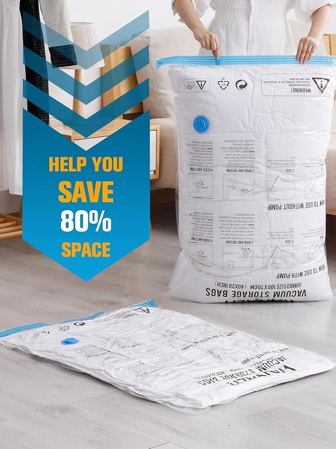 Vacuum Storage Bags with Electric Air Pump, New Air Valve Combo 15 Pack - Image 6