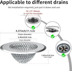 TRAPMATE Shower Drain Hair Catcher, 4.4" Easy Clean Bathtub Drain Hair Catcher - Image 2