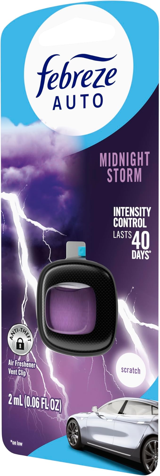 Febreze AUTO Air Freshener, Odor-Fighting Automotive Vent Clip, Midnight Storm - Image 12