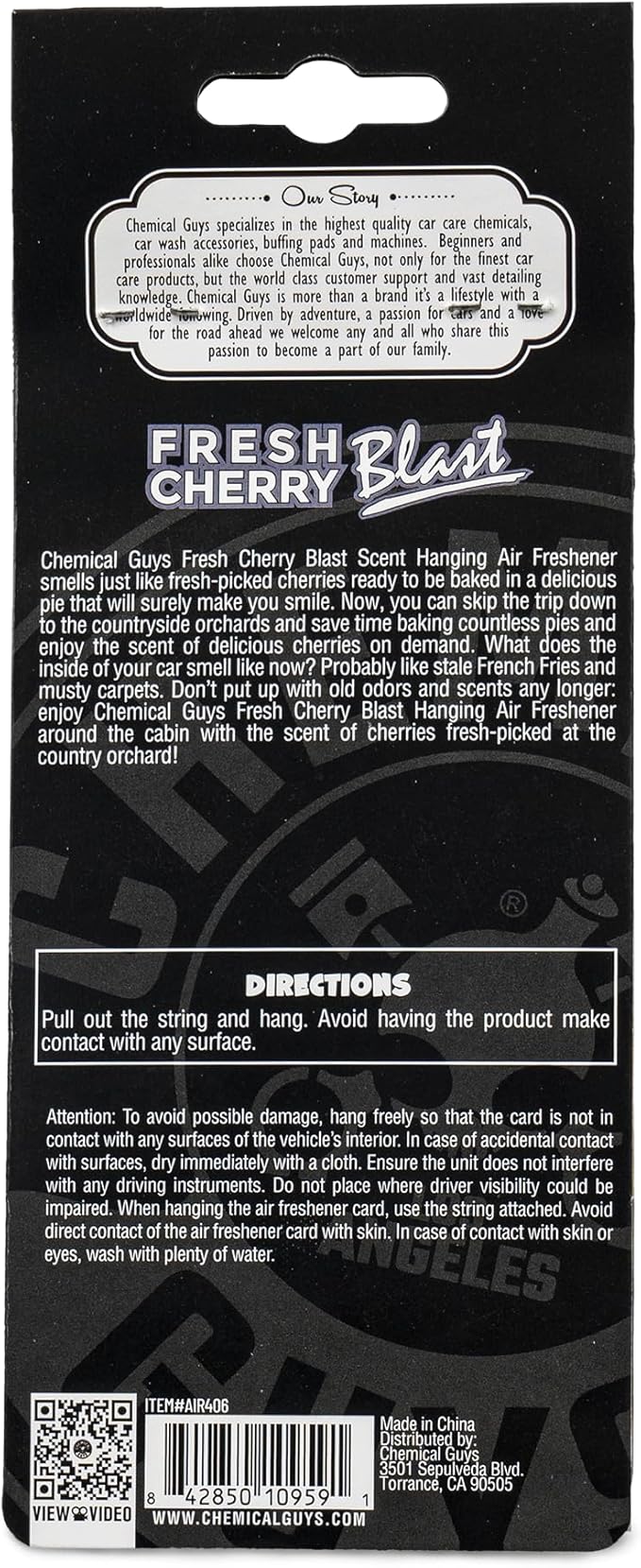 Chemical Guys Hanging Air Freshener, Fresh Cherry Scent 12 Pack, Dorm Room & - Image 6