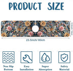 Gold Butterfly Kitchen Sink Splash Guard Faucet Mat Pink Floral Super Absorbent - Image 2