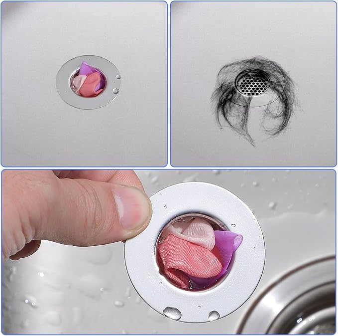 4 Pcs Bathroom Sink, Bathtub Drain Cover Drain Strainer Hair Catcher Stainless - Image 7