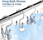 Titanker Shower Curtain Hooks Nickel, Minimalist Simple Double Glide Shower - Image 4