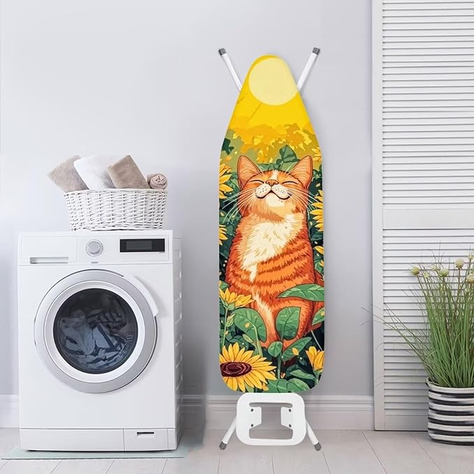 Ironing Board Cover, Cat Sunflower 15x54 Inch Standard Ironing Board Cover - Image 3