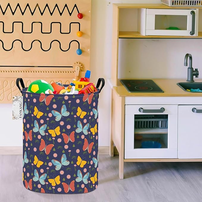 FANKANG Storage Basket, Nursery Hamper Canvas Laundry Basket Foldable - Image 5