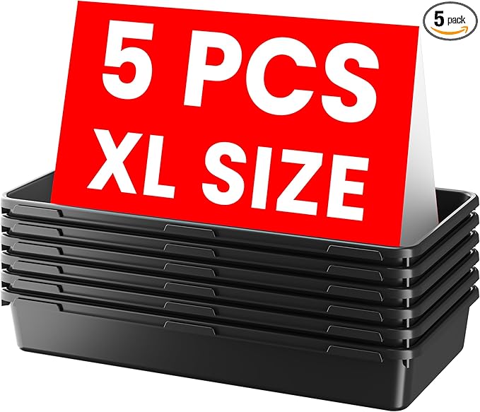A-LUGEI【X-Large Size】【5 Pcs】 Tool Box Organizer Tray Divider【Single Size】 Black by A-LUGEI
