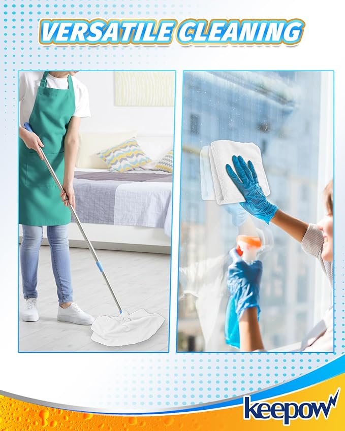 KEEPOW 8PCS Extra Large Microfiber Cleaning Cloth 30" x 20" Washable Reusable - Image 3