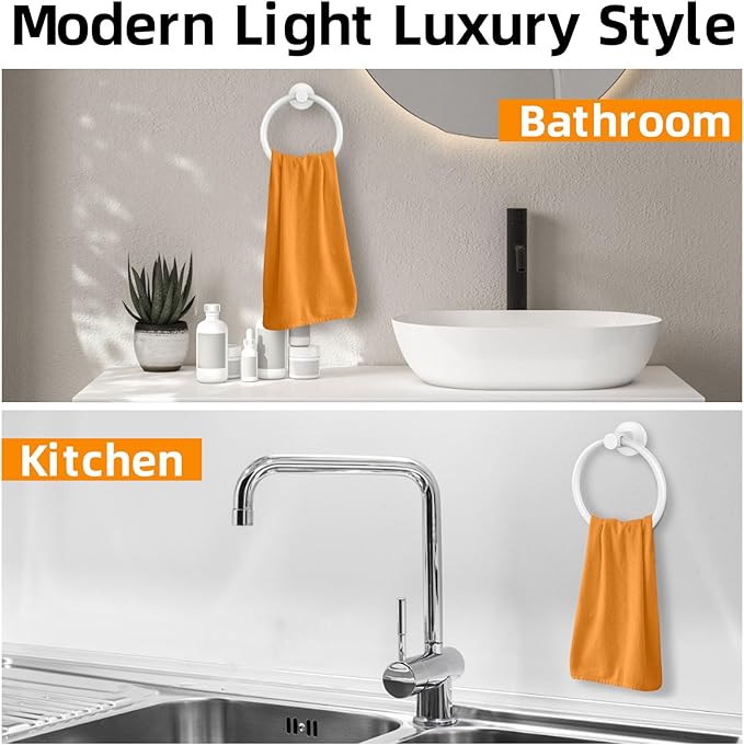 Towel Ring 2Pack, SUS304 Stainless Steel Hand Towel Holder - Image 8