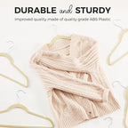 HOUSE DAY Premium Velvet Hangers 100 Pack Beige, Non-Slip Flocked Felt Hangers - Image 3
