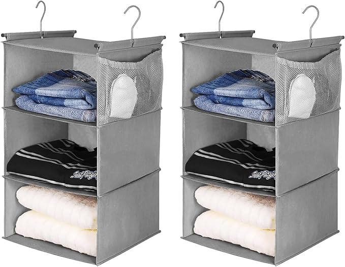 MAX Houser 3 Tier Shelf Hanging Closet Organizer, Closet Hanging Shelf by MAXHouser