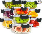 HOMBERKING [18 Piece Glass Food Storage Containers by HOMBERKING