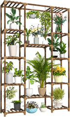 Uneedem Tall Indoor Outdoor Plant Stand - Large 12 Tier Plant Rack with Wooden Shelves for Room, Balcony, Garden, Patio by Uneedem