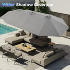 SUPERJARE 13FT Outdoor Umbrella for Patio, Double sided Pool Umbrellas with Fade Resistant Canopy, Large Table Umbrella for Deck, Market, Backyard - Gray - Image 3