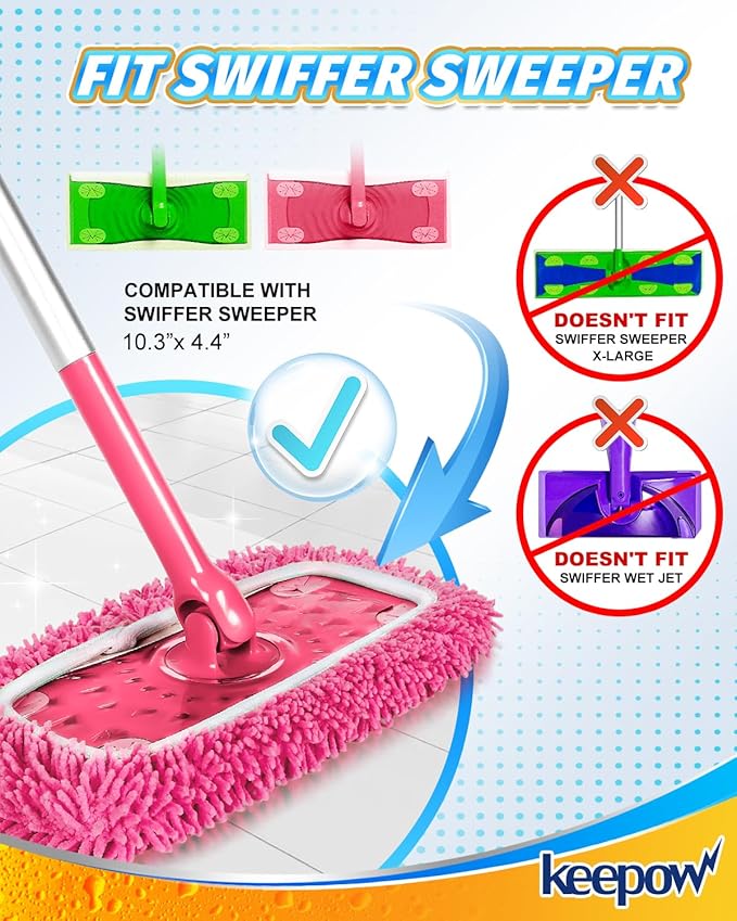 Keepow 8 Pack Reusable Mop Pads Compatible - Image 2