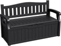 Greesum 80 Gallon Storage Bench Outdoor Deck Box with Armrest, Patio Furniture,Lockable, Waterproof and UV Resistant, Suitable for Garden, Pool, Black by BuynowfromGreesum