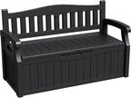 Greesum 80 Gallon Deck Box Storage Bench, Patio Furniture, Lockable, Waterproof and UV Resistant,with Armrest, Suitable for Garden, Porch, Poolside, Dark Black - Image 7