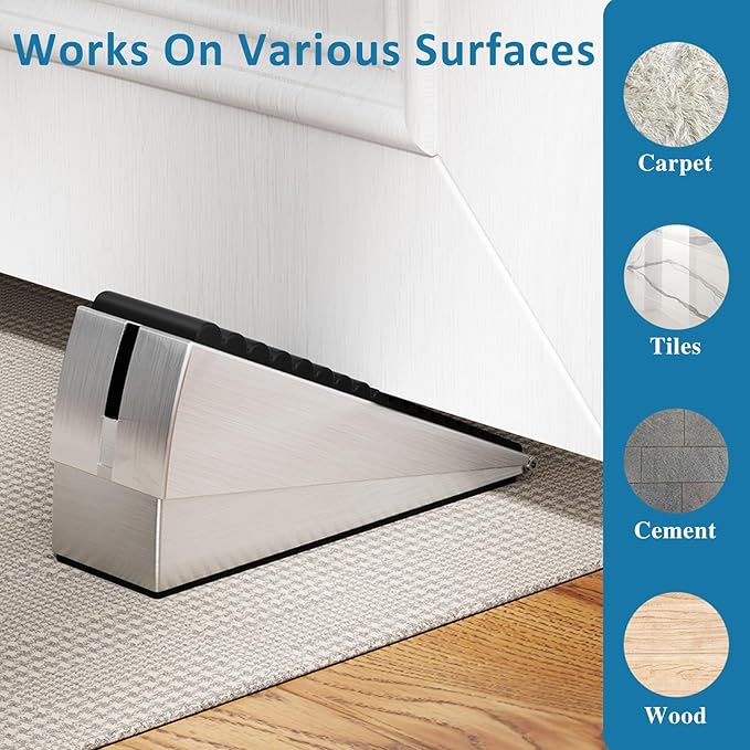 Heavy Duty Door Stopper, Adjustable Spring Large Stopper, 3 Inches High Tall - Image 5