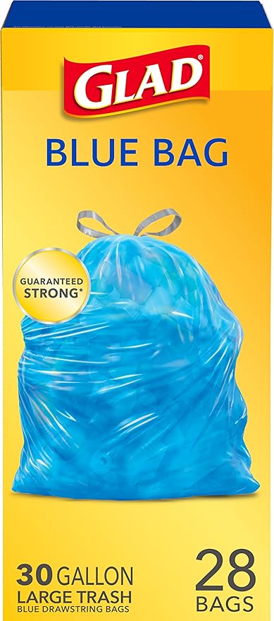 Glad 30 Gallon Garbage Bags, Large Drawstring Trash Bags by GladTrashFoodStorage