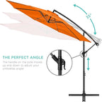 Best Choice Products 10ft Offset Cantilever Hanging Market Patio Umbrella, 8 Sturdy Ribs, Easy Adjustment - Orange - Image 4